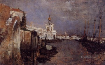 Canal paisaje marino impresionista John Henry Twachtman Venecia Pinturas al óleo